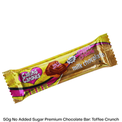 Caring Candies No Added Sugar Chocolate | MILK + TOFFEE CRUNCH | 50g