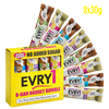 box of 8 no added sugar assorted EVRY1 chocolate-flavored bars with packaging 