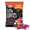 Packaging of 100g Caring Candies Sugarfree Little Lovies assorted citrus flavoured sweets like banana, pine-orange, and passion fruit, on a transparent background