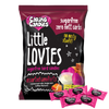 Packaging of 100g Caring Candies Sugarfree Little Lovies assorted comforting flavoured sweets like fudge, toffee, and condensed milk, on a transparent background