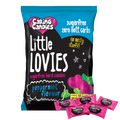 Packaging of 100g Caring Candies Sugarfree Little Lovies peppermint flavoured sweets on transparent background