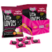 Caring Candies Little Lovies packaging with pink and black design on a white background