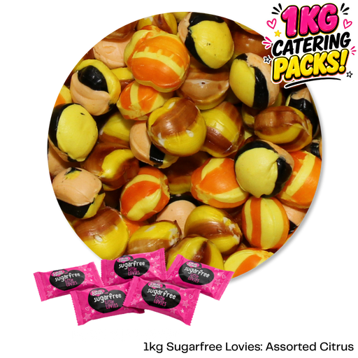 1kg Bulk Catering Pack of Caring Candies sugarfree assorted citrus flavoured Little Lovies Sweets