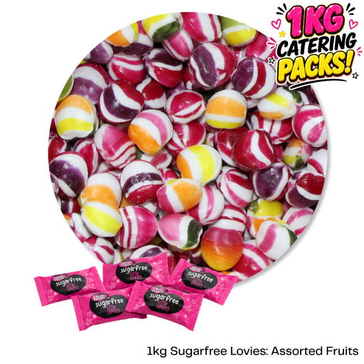 1kg Bulk Catering Pack of Caring Candies sugarfree assorted fruit flavoured Little Lovies Sweets