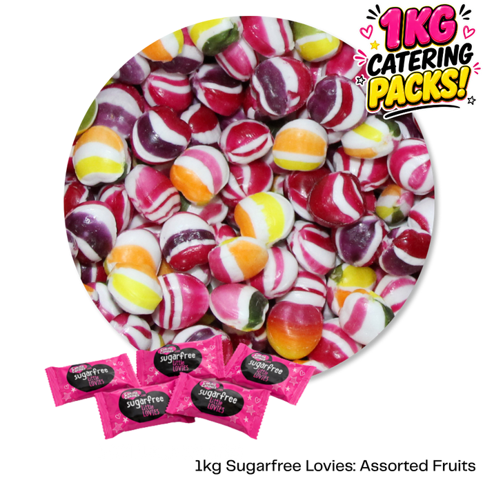 1kg Bulk Catering Pack of Caring Candies sugarfree assorted fruit flavoured Little Lovies Sweets