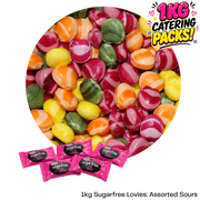 1kg Bulk Catering Pack of Caring Candies sugarfree assorted sour flavoured Little Lovies Sweets