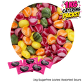 1kg Bulk Catering Pack of Caring Candies sugarfree assorted sour flavoured Little Lovies Sweets