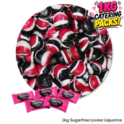 1kg Bulk Catering Pack of Caring Candies sugarfree liquorice flavoured Little Lovies Sweets