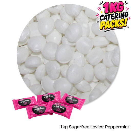 1kg Bulk Catering Pack of Caring Candies sugarfree peppermint flavoured Little Lovies Sweets