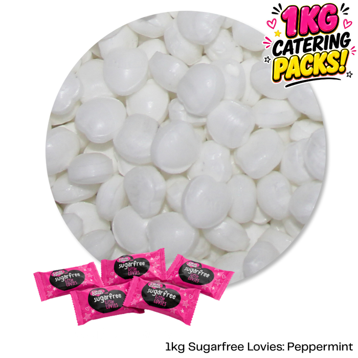 1kg Bulk Catering Pack of Caring Candies sugarfree peppermint flavoured Little Lovies Sweets