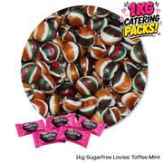 1kg Bulk Catering Pack of Caring Candies sugarfree toffee mint flavoured Little Lovies Sweets