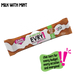 30g caring candies sugar-free EVRY1 white chocolate bar with peppermint flavouring on a transparent background showing new recipe