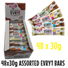 bulk shipper carton showing 48x30g sugarfree chocolate bars in assorted flavours