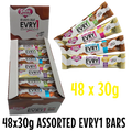 bulk shipper carton showing 48x30g sugarfree chocolate bars in assorted flavours