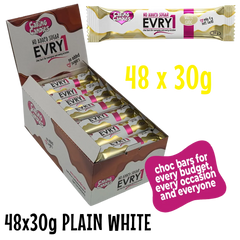 Chocolate: 48x30g | PLAIN WHITE EVRY1 Bar