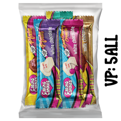 Assorted Variety Pack: 5 MILK & WHITE Choc bars (5 Flavours)