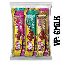 Assorted Variety Pack: 6 MILK CHOCS (3 Flavours)