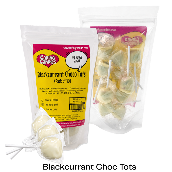 Caring Candies No Added Sugar Choco Tots | BLACKCURRANT | Pack of 10