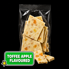 Caring Candies No Added Sugar Choc Bark |  Toffee Apple Flavoured | 100g
