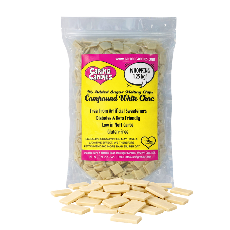 Caring Candies No Added Sugar Compound Melting Choc | WHITE | 1.25kg