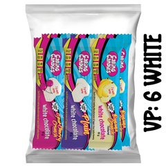 Assorted Variety Pack: 6 WHITE Chocs (3 Flavours)