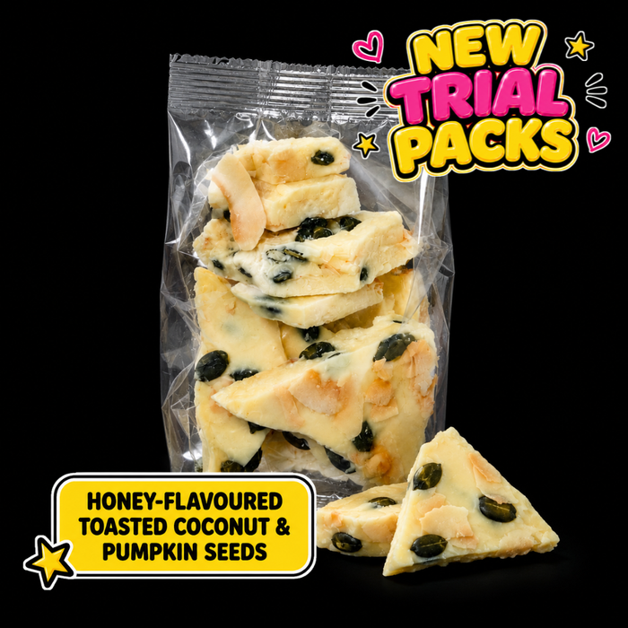 Caring Candies No Added Sugar Choc Bark |  Honey-flavoured Toasted Coconut | 100g