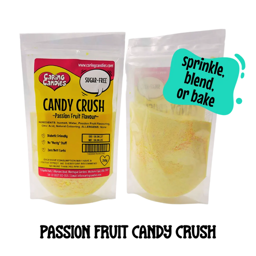 250g packet of sugarfree candy crush for decorating cakes, cookies, biscuits or cupcakes