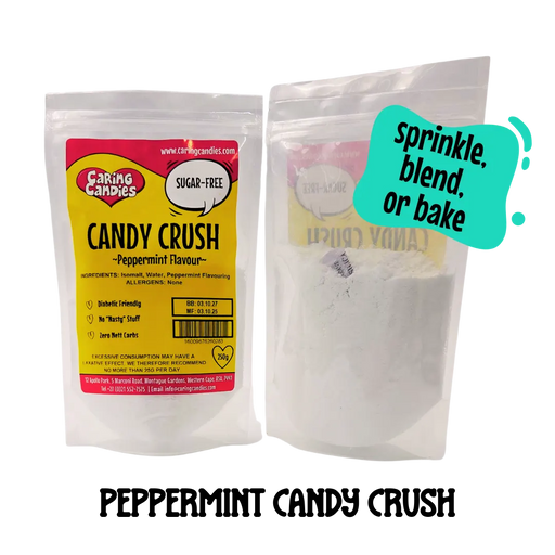 250g packet of sugar-free candy crush for decorating cakes, cookies, biscuits or cupcakes