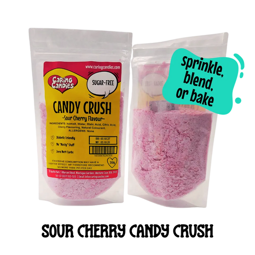 250g packet of sugar-free candy crush for decorating cakes, cookies, biscuits or cupcakes