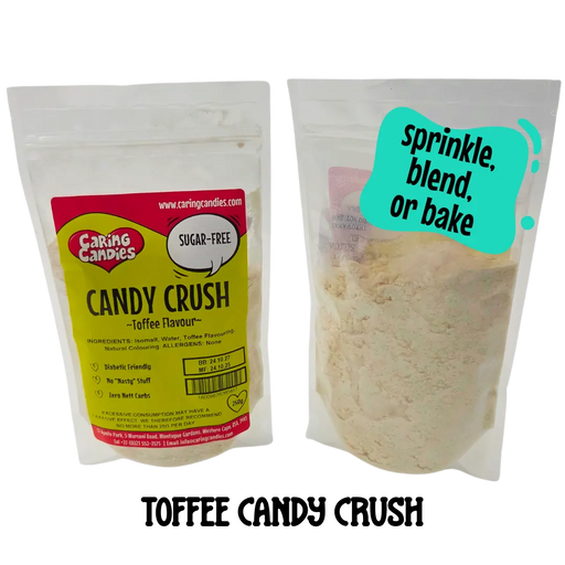 250g packet of sugar-free candy crush for decorating cakes, cookies, biscuits or cupcakes