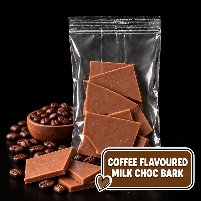 Caring Candies No Added Sugar Choc Bark |  Coffee flavoured Milk Choc | 100g