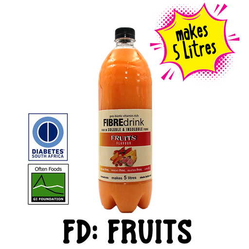 1L High Fibre Fruit Drink Concentrate. Pre-Biotic, Vitamin Enriched, Soluble and Insoluble Fibre