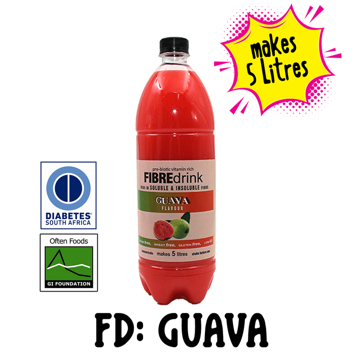 1L High Fibre Guava Drink Concentrate. Pre-Biotic, Vitamin Enriched, Soluble and Insoluble Fibre