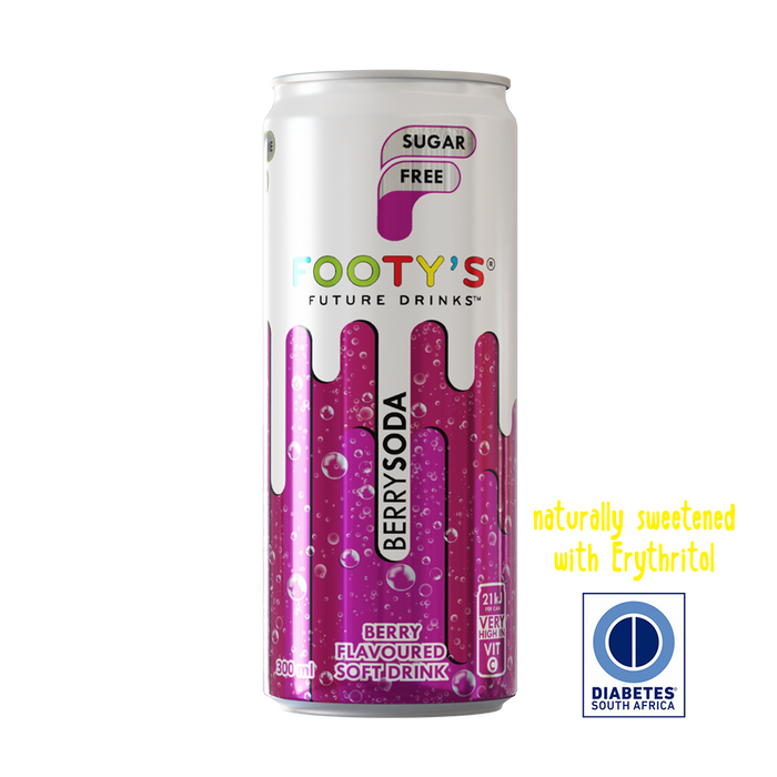 300ml Footy's Sugarfree Berry Soda Cooldrink Cans