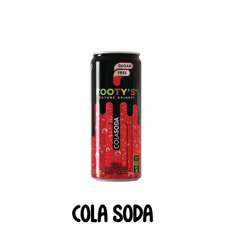 300ml Can of Footy's sugar-free cola soda
