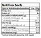 Nutrition facts label for Forest Fairies Zero sugarfree dark Chocolate Honeycomb on a clear background