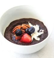 Bowl of Gluten free chocolate porridge from Gracious Bakers. Sugar free, and suitable for Diabetics, banting, and keto diets