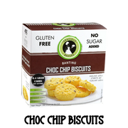 Box of sugarfree glutenfree Gracious Bakers Chocolate Chip Biscuits. Suitable for Diabetic, Keto, and Banting Eating Plans
