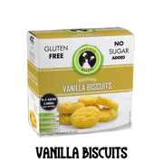 Front view of box of sugarfree and glutenfree Gracious Bakers Biscuits. Suitable for Diabetic, Keto and Banting Eating Plans