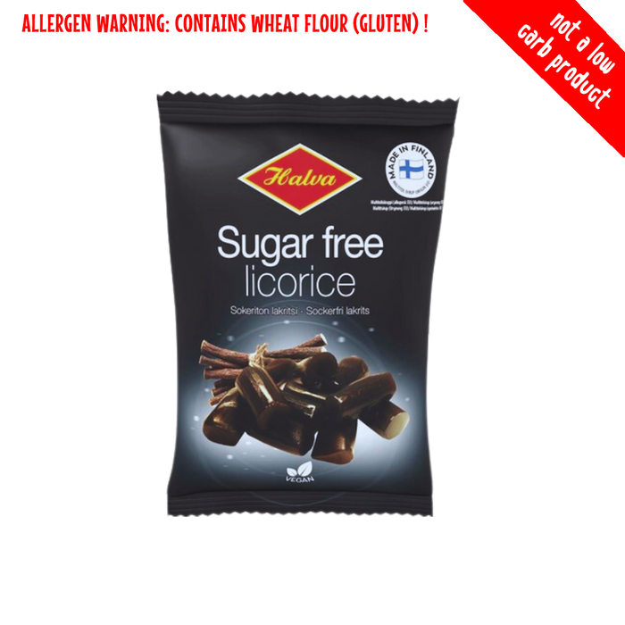 Halva Sugar free Black Liquorice 90g by Candytron | Dairyfree, Licorice, Liquorice, Sugarfree, Suitable for Diabetics, Vegan