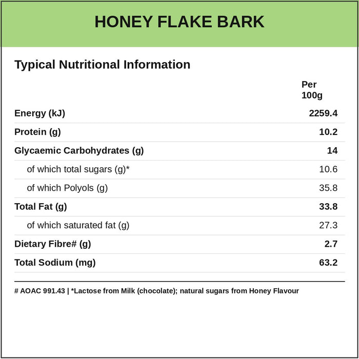 Caring Candies No Added Sugar Choc Bark |  Honey-flavoured Toasted Coconut | 100g
