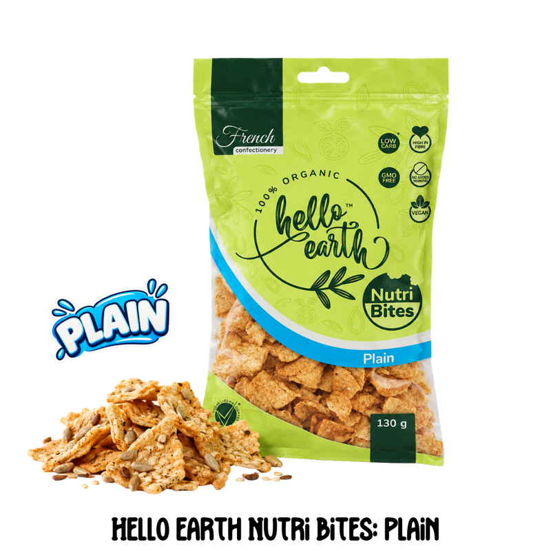 Hello Earth Nutri Bites Seed Crisps | PLAIN | 130g