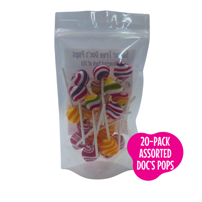 Lollipops: Doc's Pops 20's | 4 ASSORTED FLAVOURS