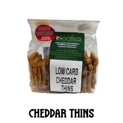 packet and display of low carb gluten free no added sugar cheddar cheese cracker snacks. Suitable for Diabetics, Keto and Banting