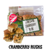 packet and display of low carb gluten free no added sugar cranberry rusks. Suitable for Diabetics, Keto and Banting