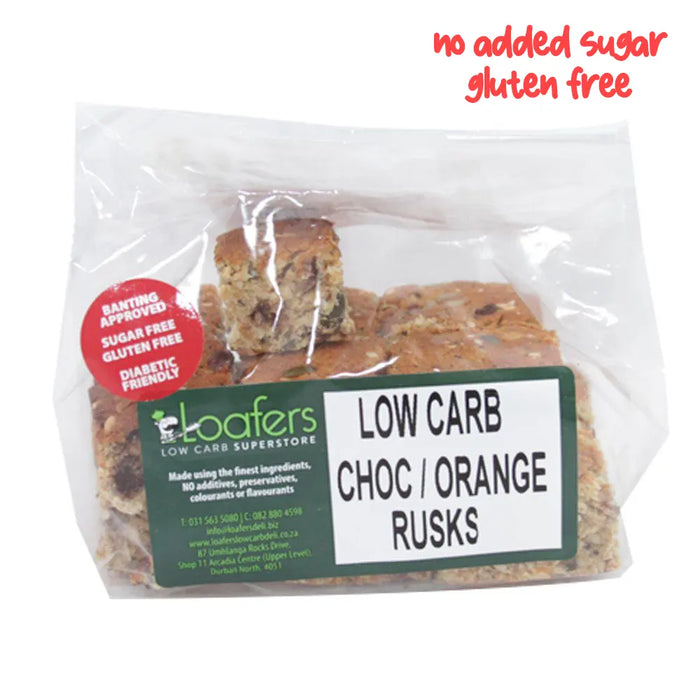 Loafers Sugarfree Glutenfree Low Carb keto Choc Orange Rusk