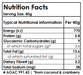 Nutrition Facts Table of Low Carb Gluten free Cranberry Rusks showing Energy, Protein, Carbs, Sugars, Fat, Fibre and Sodium