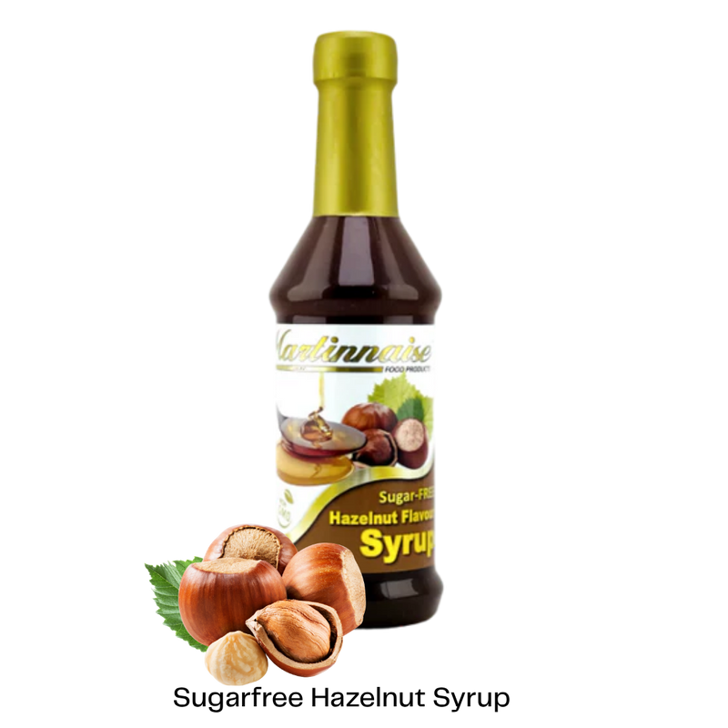 Bottle of Martinnaise sugarfree dairyfree glutenfree hazelnut syrup