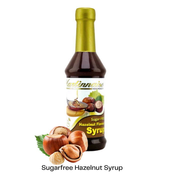 Bottle of Martinnaise sugarfree dairyfree glutenfree hazelnut syrup