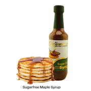 Bottle of sugarfree, dairy free, gluten free maple flavoured syrup from Martinnaise. 